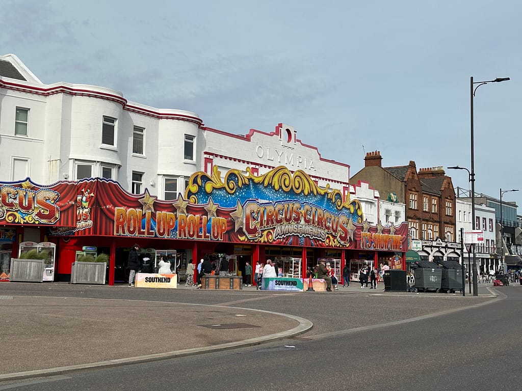Circus Circus arcades along Southend's seafront on Marine Parade