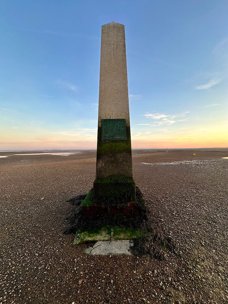 The Crow Stone (London Boundary Stone) - view looking towards London along the Thames Estuary