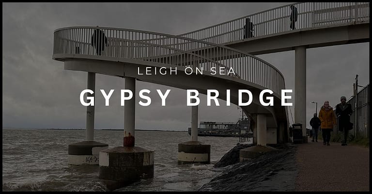 The Gypsy Bridge in Leigh-on-Sea with the text "Leigh on Sea - Gypsy Bridge"