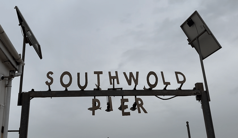 OLD Tim Hunkin's Southwold Pier Entrance Arch Sign